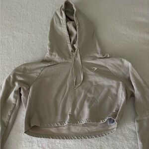 tan cropped gymshark hoodie